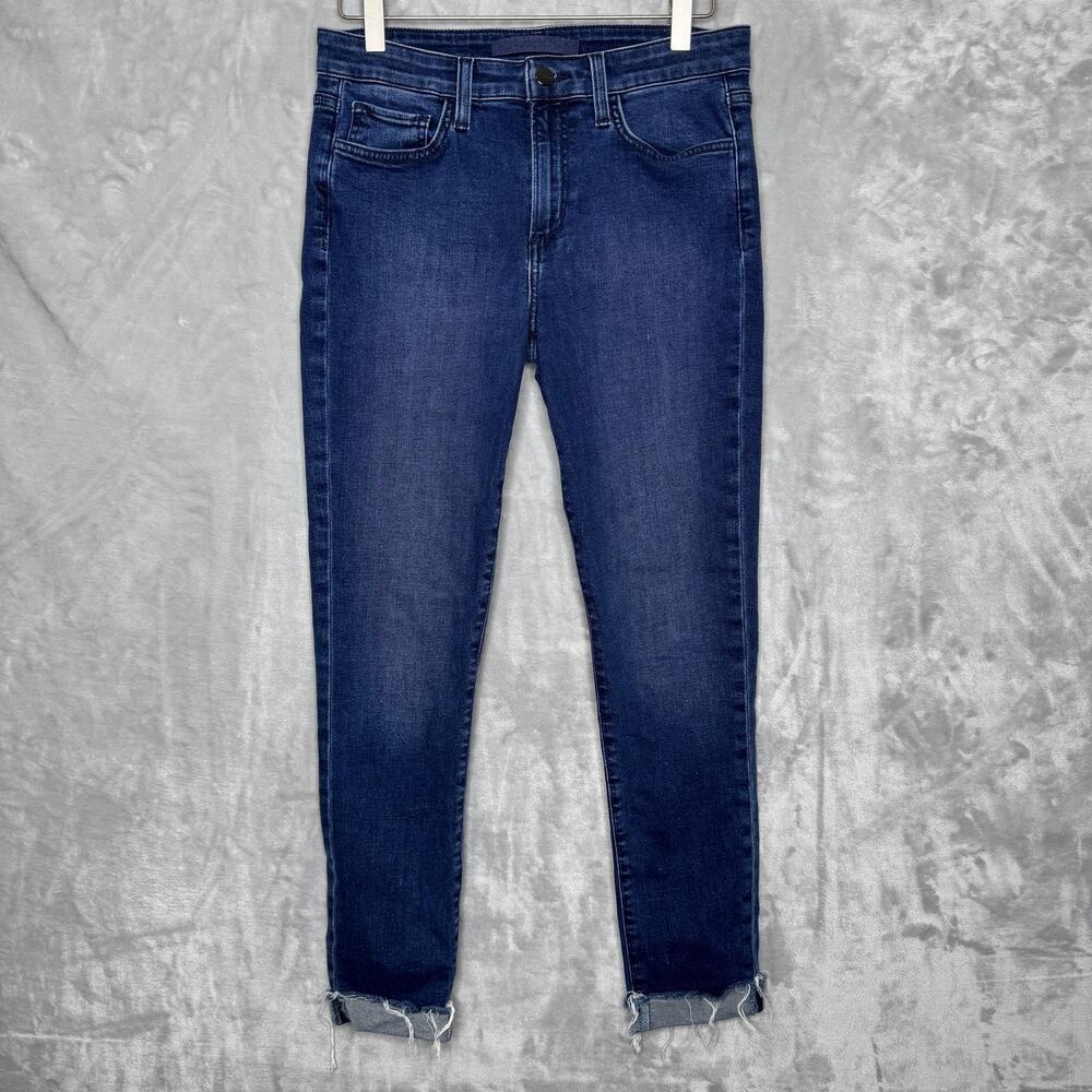 Joes Jeans Womens 28 Blue The Icon Mid Rise Skinny Crop Raw Hem Denim Ankle